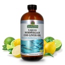 Naturens svar Cod Liver Oil Liquid Supplement, 16-Fluid Ounces | Fremmer et sunt hjerte og hjerne | Kognitiv og kardiovaskulær støtte | Great Tasting (Pack of 1)