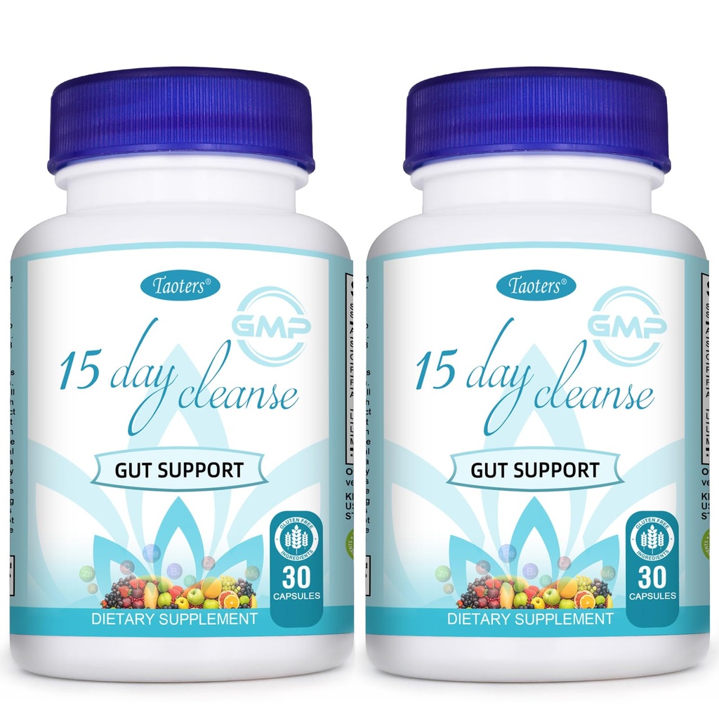 15 dagers rengjørings Gut støtte 2 pakke | Colon Broom, Detox Supplement med Senna, Cascara Sagrada & Psyllium Husk, for menn og kvinner | Totalt 60 kapsler