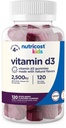 Nutricost Kids Vitamin D3 Gummies 2 500 IU (62,5mcg), 120 Gummies - Mixed Berry Flavored