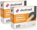 Dealmed Sheer Plastic Fleksibel klesbånd – 100 greve (2 pakke) Bandages med ikke-stiv pad, Latex gratis, sårbehandling for førstehjelpssett, 3" x 3/4"
