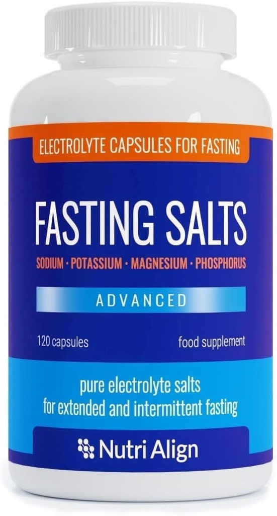 Nutri-Align Fastende salter Fasting Electrolytes Advanced, 120 kapsler | Rene elektrolyter for Fasting - Intermittent & Extended Fasting | Natriumkalium Magnesium Electrolytes | Sukker og Fyller Gratis
