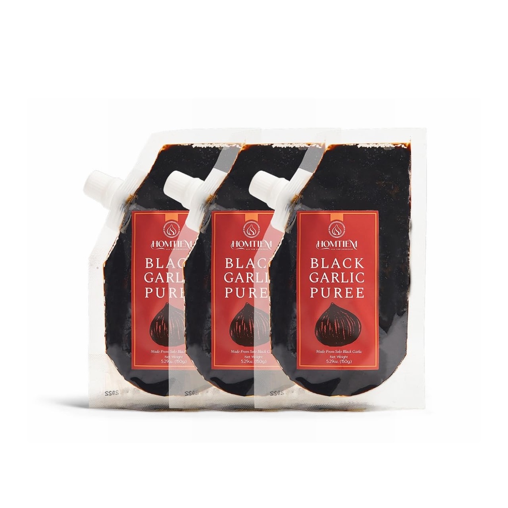 Homtiem svart hvitløk puree 150g. (Made fra 100% solo svart hvitløk), fermentert i 90 dager, ikke-GMO, klar til å spise for snacking og matlaging (3)