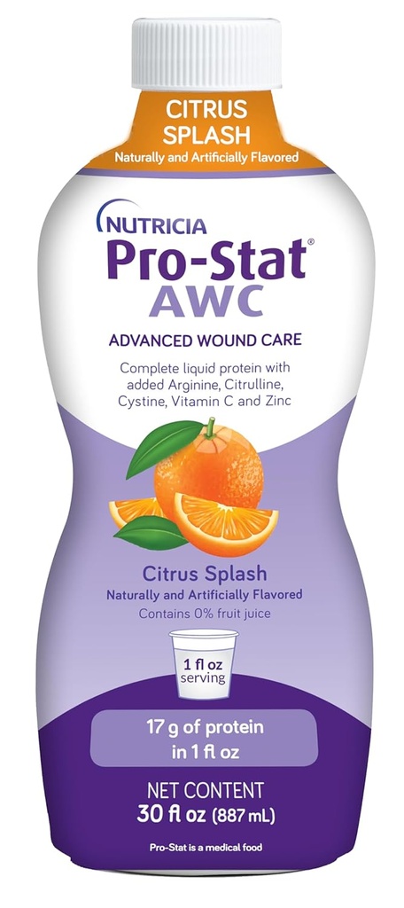 Pro-Stat avansert sårpleie (AWC), konsentrert flytende protein medisinsk mat - Citrus Splash Punch Flavor, 30 Fl Oz flaske
