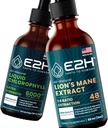 E2H: Flytende klorofyll og Lion's Mane Mushroom | Vegan, ikke-GMO - 2 Fl Oz Hver (4 Fl Oz Total) - Bundle