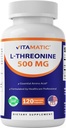 Vitamatisk L-treonin 500mg – 120 grønnsaker kapsler fremmer sunn lever, kardiovaskulær og strukturell funksjon