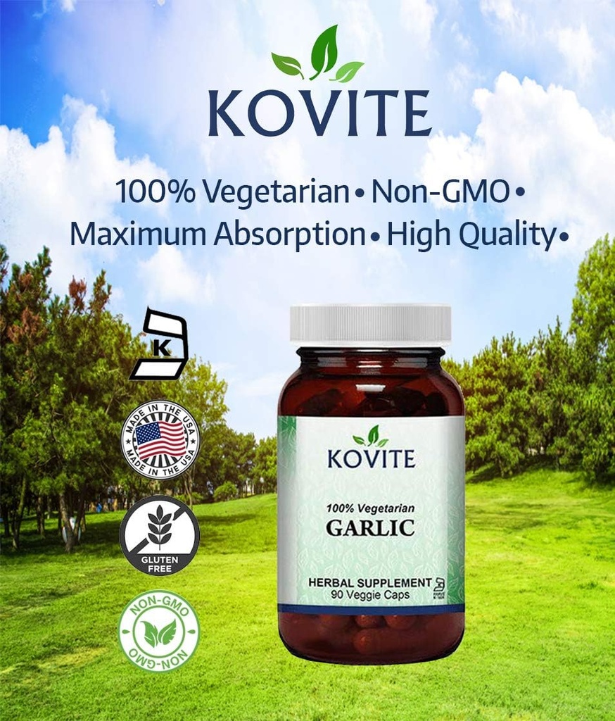 Hvitløk 500 mg 100% vegetarian - 90 grønnsaker kapsler