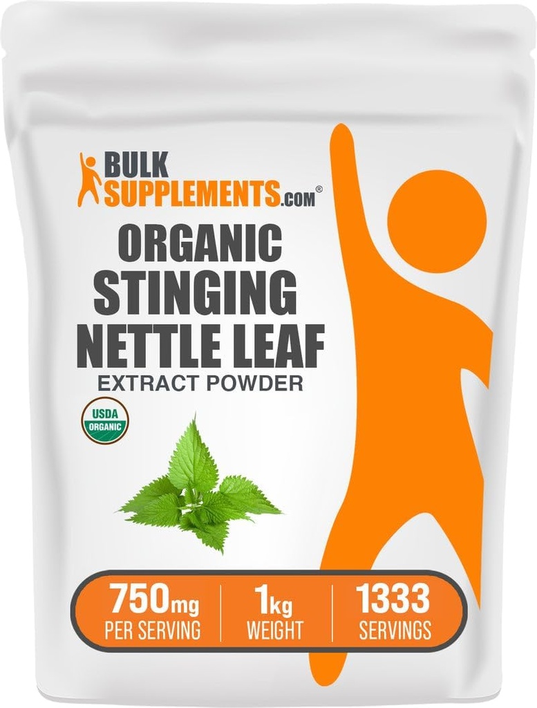 BulkSupplements.com Organisk Stinging Nettle Ekstrakt pulver - Nettle Leaf Ekstrakt, Herbal Supplement - Vegan & Glutenfri, 750 mg per Serving, 1kg (2,2 lbs) (Pack of 1)