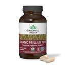 ORGANIC INDIA Psyllium Husk Kapsler - Fiber Supplement, Sunn Eliminering - Vegan, Keto Vennlig, Glutenfri, USDA Certified Organic, Ikke-GMO, Oppløselig & Uoppløselig Fiber kilde - 180 greve