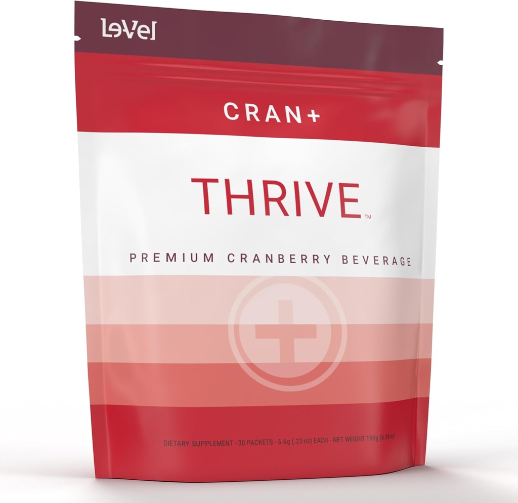 Le-Vel Thrive Cran+ | Herbal kosttilskudd pulver for urinveistrakt helse | med D-Mannose, Cranberry, Apple Cider Vinegar & Antioksidanter | 30 Packets