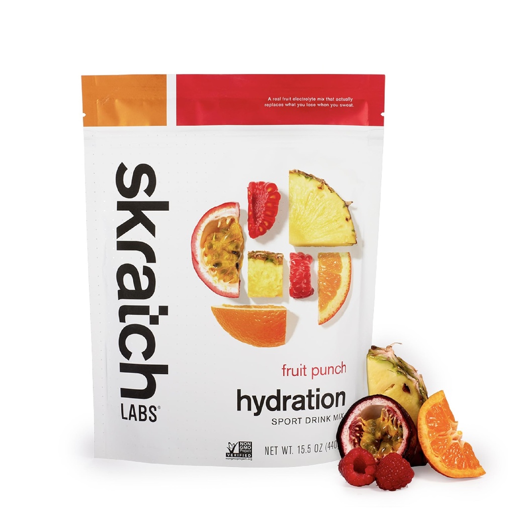 Skratch Labs Hydration Powder | Sportsdrikk Blande | Elektrolytter pulver for trening, utholdenhet og ytelse | Frukt Punch | 20 Serverer ikke-GMO, Vegan, Kosher