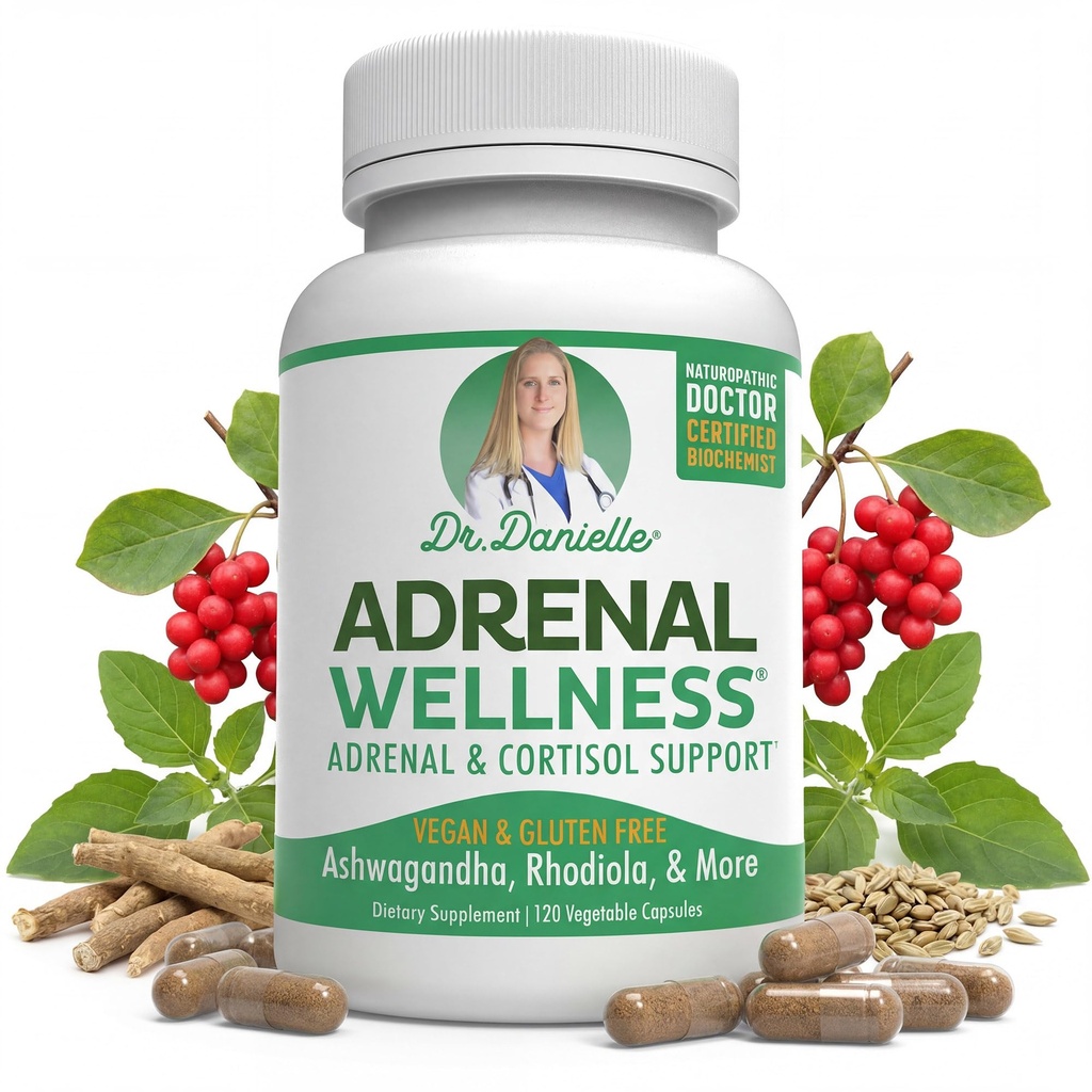 Adrenal wellness Ashwagandha & mer - Organic Mind, Body Support av Dr. Danielle, 120 kapsler