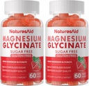Magnesium Glycinate Gummies 1000mg - Sugar Free Magnesium Kalium Supplement med vitamin D, B6, CoQ10 for rolig Mood og søvn støtte - 120 Jordbær Gummies -2 Pack