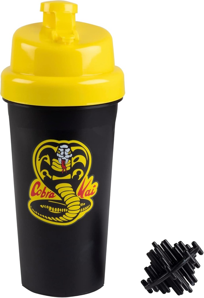 Karate Kid Cobra Kai 25oz Shaker Flaske w/Blender Mixer Ball - Drikkemålinger, Fliptop, Leakproof Skrue Lid-Blend Protein pulver, Sportsdrikker, Skaker, Smoothies - Offisielt lisensiert