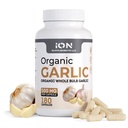 Ion Supplements | Herbal Organic Hele Bulb Hvitløk Kapsler | 500 mg per Cap, 180 Caps | Ingen fyllemidler eller flytmidler | 100% naturlige rot
