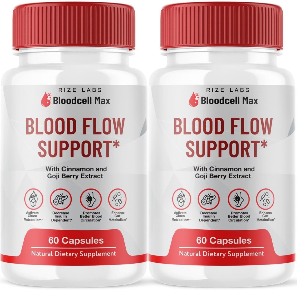 (2 Pack) Bloodcell Max - Bloodcell Max Capsules å opprettholde sunne nivåer, Bloodcell Max avansert formel for generell helse, BloodcellMax piller vurdering (120 kapsler)