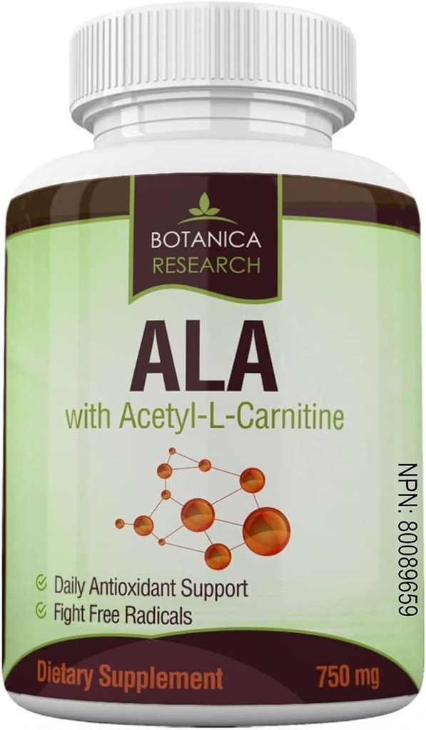 Alpha Lipoic Acetyl L karnitin - ALA ALC Anti Aging Helse og velvære formel å støtte nerve helse, Tingling føtter, hender, limbs 60 vitamin komplekse kapsler