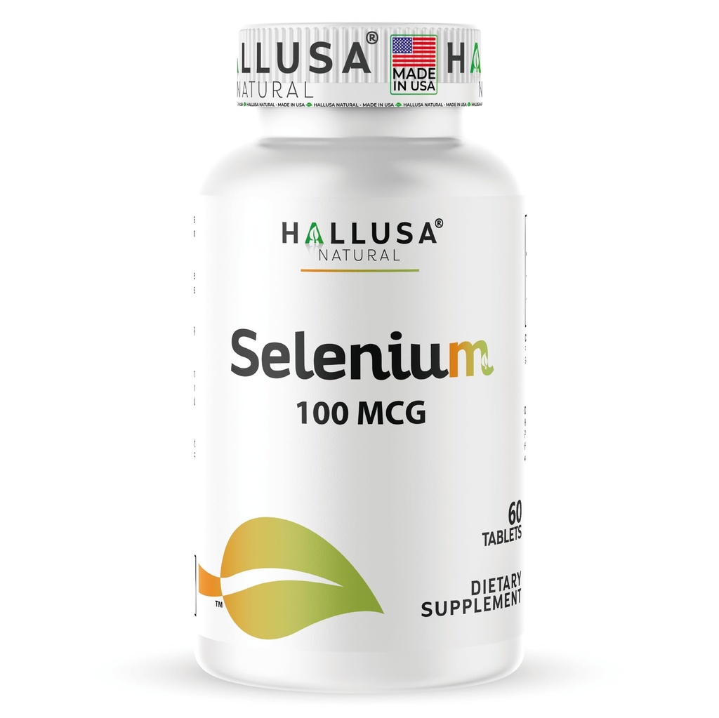 Hallusa Naturlig – Selenium 60 tabletter, Antioksidant og immun støtte, hjerte helse – 60 dagers forsyning