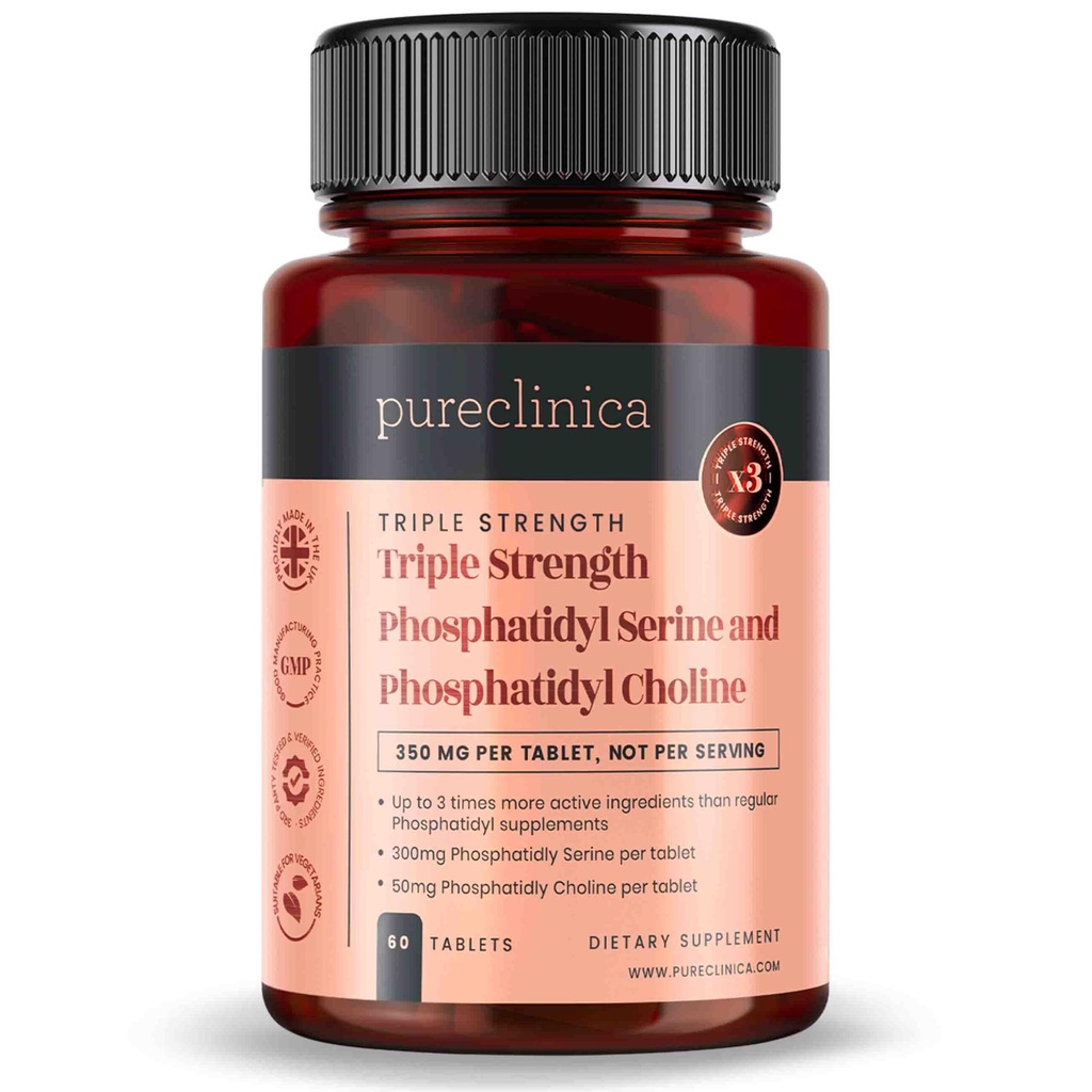 pureclinica Triple Styrke Fosfatydyl Serine og Fosfatidyl Choline x 60 tabletter