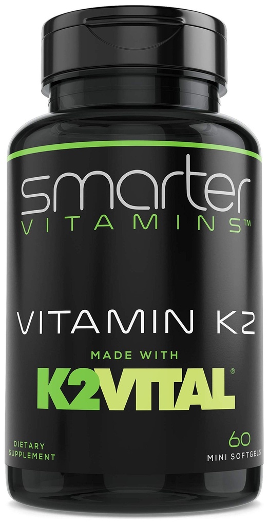 Smartere vitamin K2 MK7 100mcg, laget med K2VITAL og Kale, 60 flytende softgels