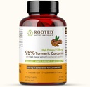 Curcumin (95) med svart pepperekstrakt (for bedre absorbering),1300mg, for immunisme, ledd helse | 60 Veg Kapsler, 650mg Hver