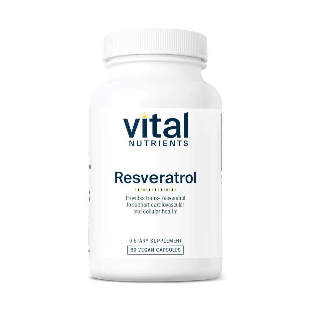 Vital næringsstoffer Resveratrol | Ultra høy potens antioksidant | Trans Resveratrol for kardiovaskulær og celle helse støtte * | Vegan Supplement | Gluten, Dairy og Soya Gratis | Ikke-GMO | 60 Kapsler