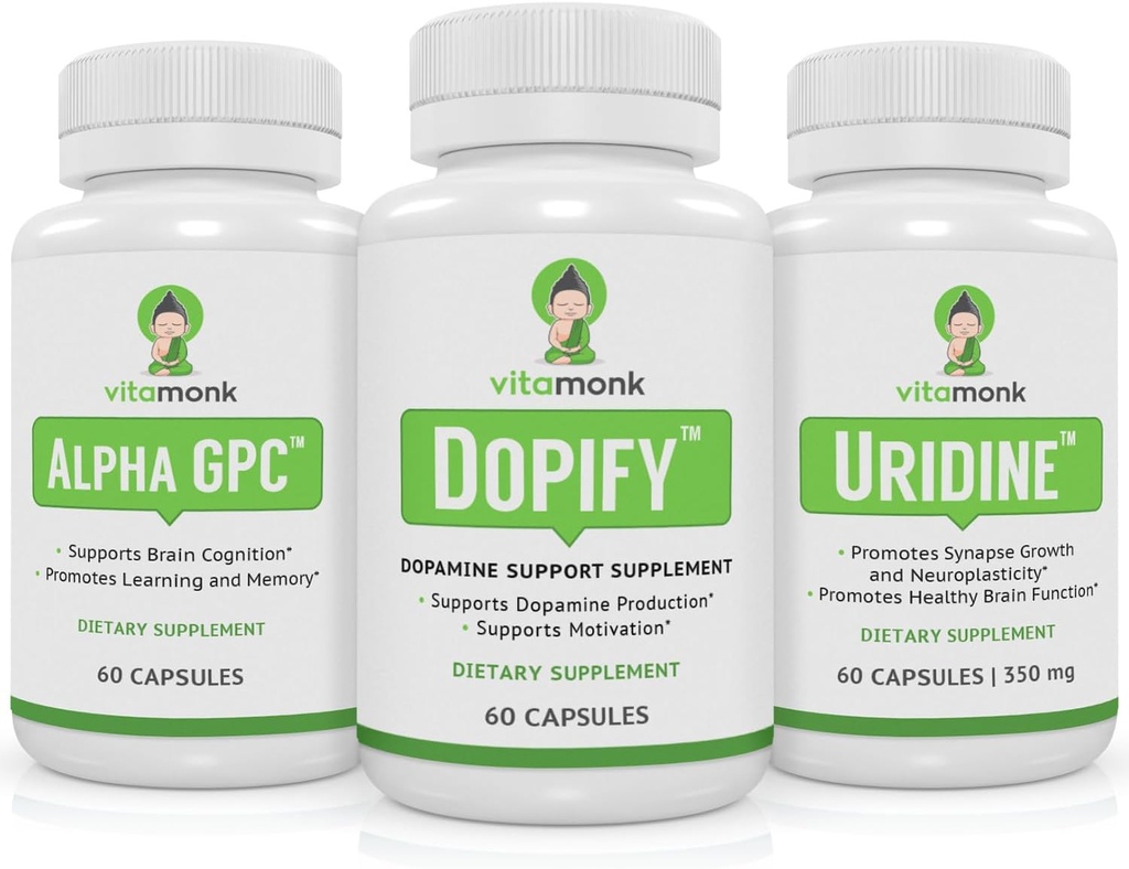 Dopamin støtte Supplement Parret med Alpha GPC og Uridin - Neuro Boost Duo