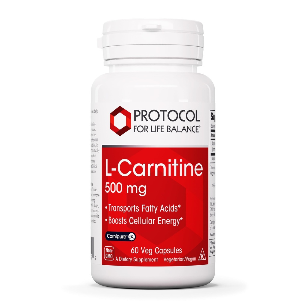 PROTOCOL FOR LIVBALANCE L-Carnitine 500mg - Cell Energy Metabolism - Treningsytelse, Recovery - 60 Veg Caps