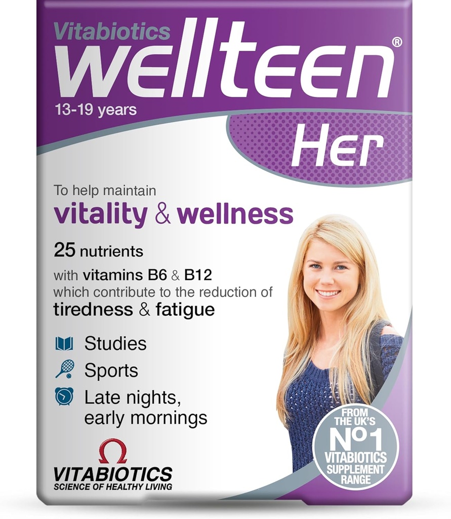 Vitabiotika Wellteen Hun - ernæringsmessig støtte for tenåringer og unge kvinner alder 13-19 - 30 tabletter