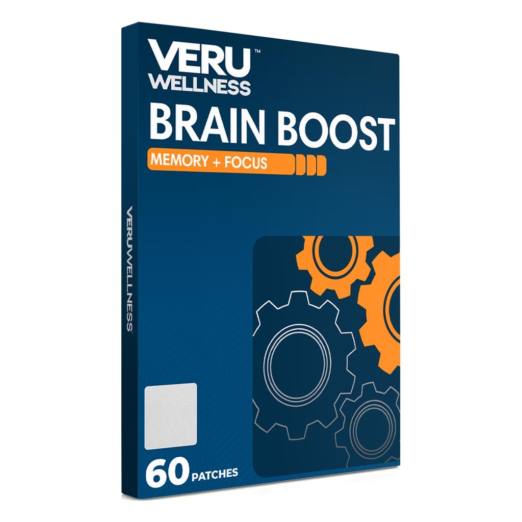 Veru Wellness Brain Boost Kognitive Patch - Daglig minne, Altertness og Focus Brain Support - Ginko Bilboa, Rhodiola Rosea, MCT (60 dag)