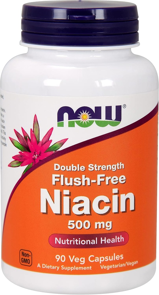 Nå Foods Flush Free Niacin dobbel styrke 640mg, 90 vcaps (pakke med 2)