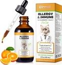 Allergi relief Drops for katter, Cat Allergy Immune Booster behandling for sesongmessige allergier og digestiv, sunn lever og immunsystem, Cat Herb Supplement med vitamin C, Kylling Flavor - 60ml/2fl.oz