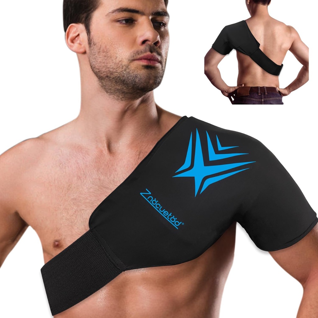 Skulder ispakke rotator mansjetter kald terapi fleksibel reusable Gel Ice Cold Pack komprimering wrap for skade smerte lindring og tendenitt, gjenoppretting etter skulderkirurgi, hevelse(svart)