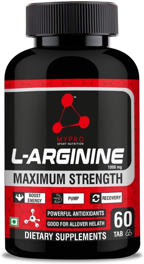 Sport ernæring L-arginine 1000mg Supplement for muskelvekst, utholdenhet, immunforsterkning og energi, 60 tabletter