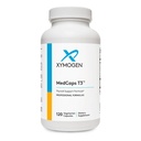 XYMOGEN MedCaps T3 - Thyroid støtte formel med vitaminer + urter - Selenium, sink, vitamin E + C, Ashwagandha, Guggul ekstrakt og jodin Supplement (120 kapsler)