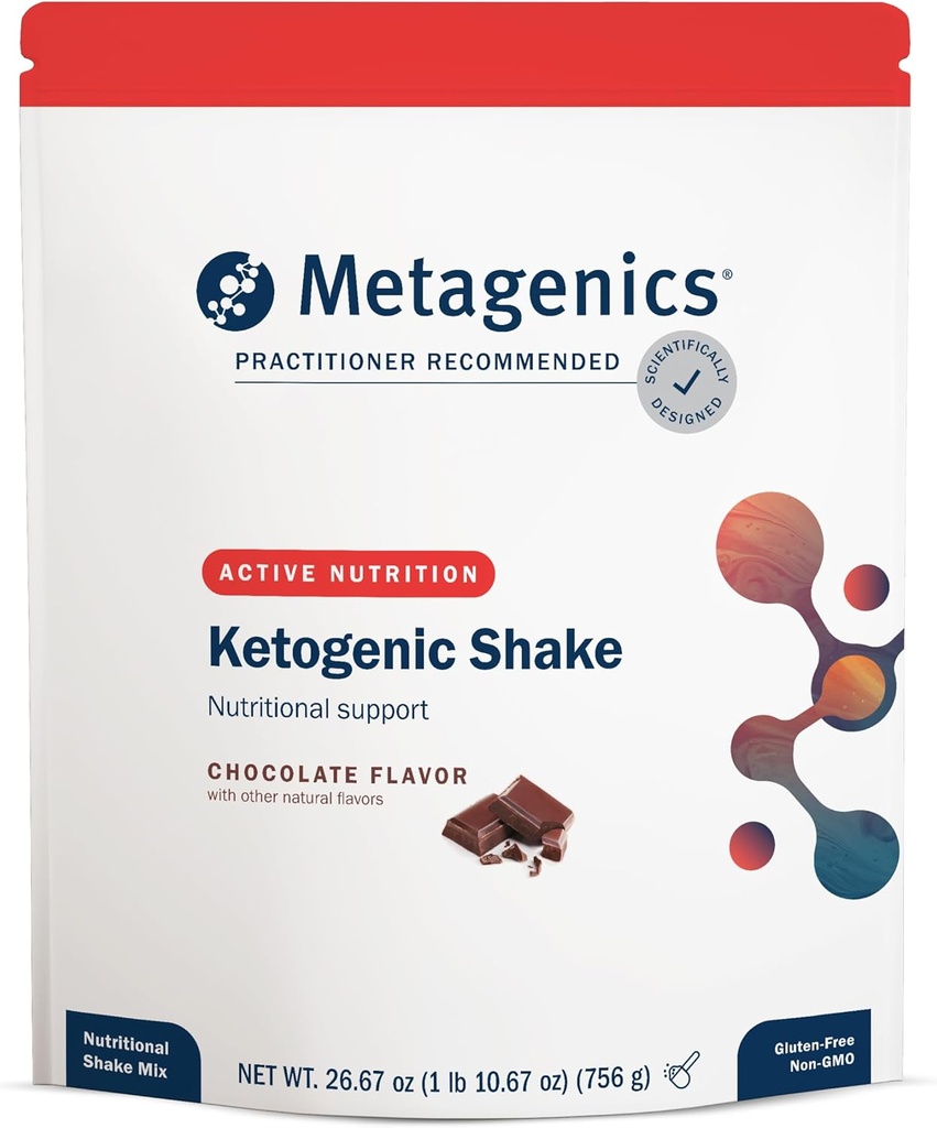 Metagenis Ketogen Shake - Ketogen Diet Protein Shake - 25 vitaminer og mineraler - med biotin, kalsium, jern og manganese - Ikke-GMO & Glutenfri