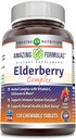 Amazing Formler Elderberry Complex Supplement | 120 Chewable tabletter | Berry Flavor | Ikke-GMO | Glutenfri | laget i USA