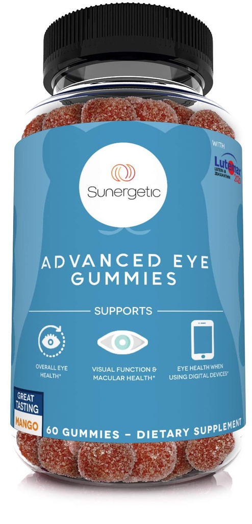 Premium Eye Support Gummies-Lutein Gummies med Zeaxanthin støtter total øyehelse, visjon og Macular Helse-Klinisk studerte Lutein & Zeaxanthin Gummies med Lutemax 2020-60 Øye Gummies