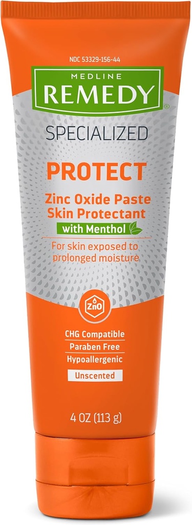 Medline Remedy spesialisert sinkoksid lime med Menthol (4 oz Tube), usentrert, kalamin, inkontinens omsorg, diaperutslett, våthetsbeskyttelse, Hypoallergenic, Parabenfri, voksne, Soothing