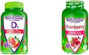 Vitafusion Ekstra styrke Vitamin D3 Gummy Jordbær Flavored Bone & Immune Support (120 greve) + Cranberry Gummies for kvinner urin helse støtte (60 greve)