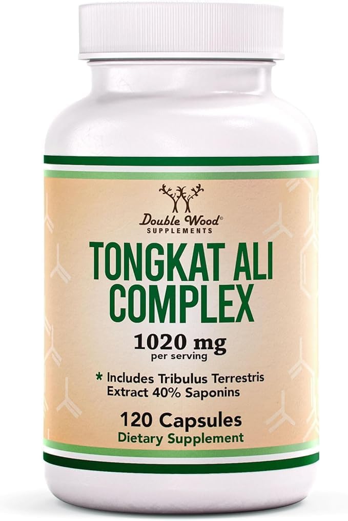 Tongkat Ali - 1000mg (2 måneders forsyning) - Helse for menn - 200:1 Ekstrakt av (Longjack) Eurycoma Longifolia, med 20mg Tribulus Terrestris (Tredje part testet) av Double Wood