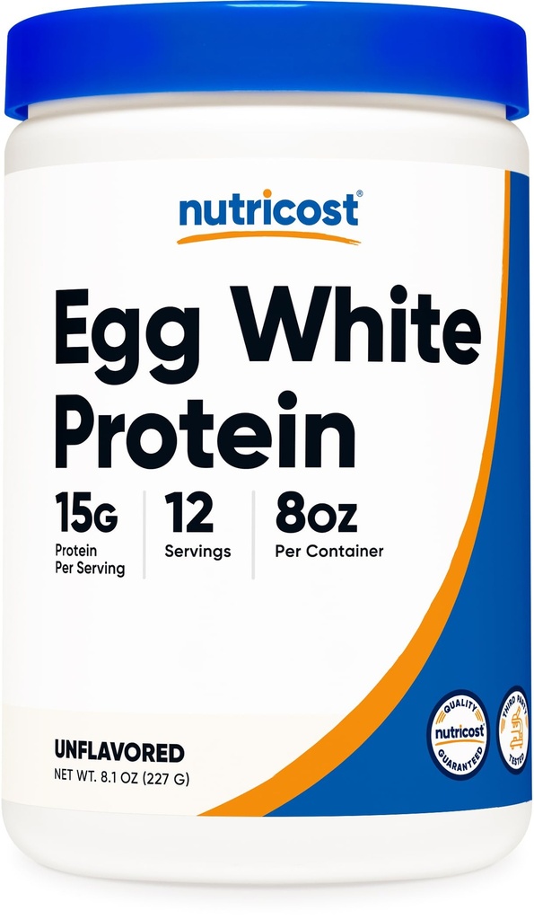 Nutricost Egg Hvitt Protein Powder 8oz (uflavorert) - Ikke-GMO, Glutenfri
