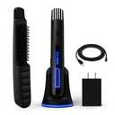 Skjeggkampen Carbon X - Oppvarmet Skjeggbørste + Beard Straightener for menn - Trådløs Skjeggbørste & Straightening Comb - Oppladbar, 3 Varmeinnstillinger, Mikro-Fiber beskyttende erme inkludert