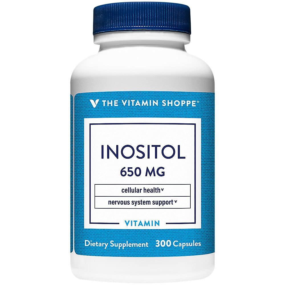 Vitamin Shoppe Inositol 650MG, støtter sunn lever- og cellefunksjon (300 kapsler)