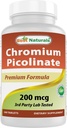 Beste Naturals Chromium Picolinate tablet, 200 mikrog, 240 greve