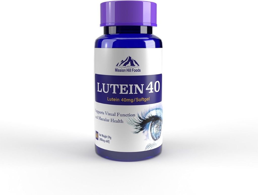 Premium Lutein & Zeaxanthin Eye Helse Supplement (1 flaske-2mo Supply) | 40 mg | 60 Softgels | Vitamin piller for øynene | Ikke-GMO & Glutenfri