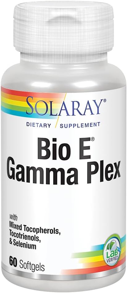 SOLARAY Bio Gamma Plex | Vitamin E med naturlig tokoferol blanding for sunn antioksidant støtte | 60 Softgels, 30 Serv