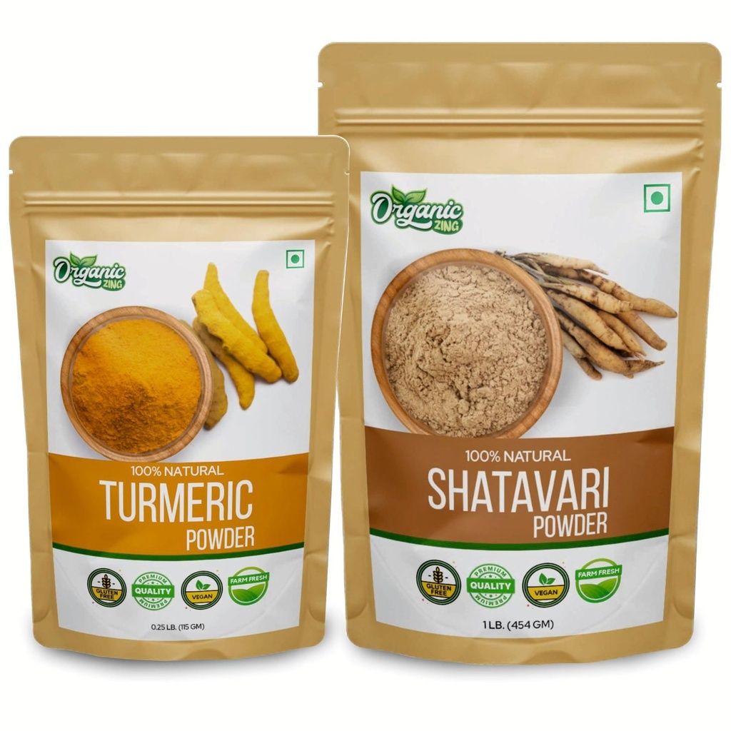 ORGANIC ZING Shatavari 454g & gurkemeiepulver 115g