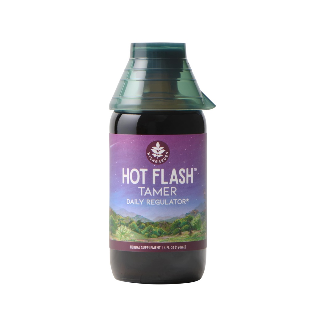 WishGarden Urter Hot Flash Tamer - Plantebasert Herbal Hot Flash Relief & Night Sweats Supplement med svart Cohosh & Vitex Berry støtter sunn hormonnivå, Menopause Relief for kvinner, 4oz