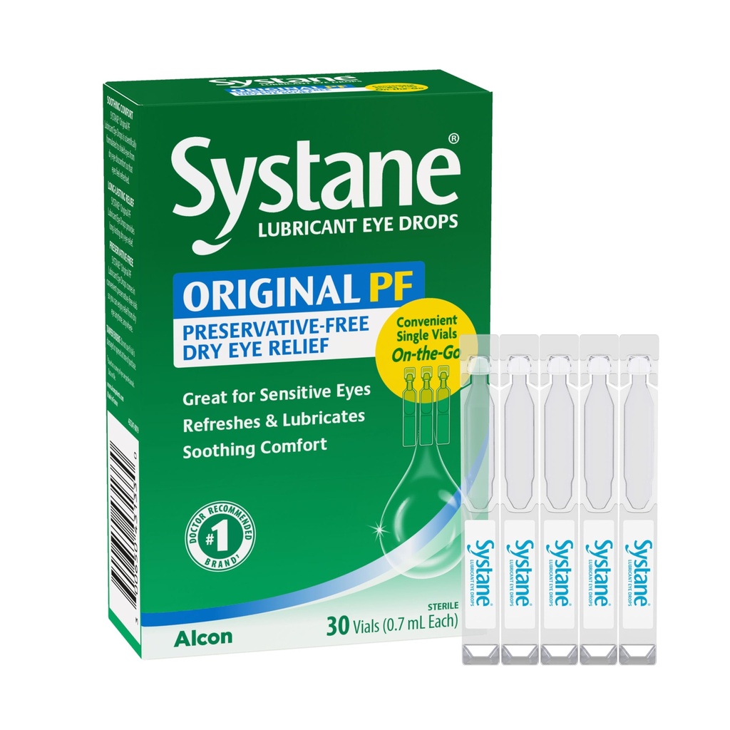 Systane lang varetid Lubricant Øyedråper Vials Øyefall, 30 greve (pakke med 1)