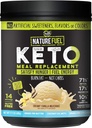Natur drivstoff ketomåltid erstatning pulver - Glutenfri med kokosolje MCTs og grais-fed smør - creamy vanilla milkshake - 14 serveringer - Pantry Vennlig, 17,1 fl Oz
